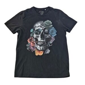 Guess T-Shirt Men Black Skull Large